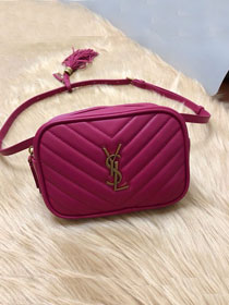 YSL original calfskin lou belt bag 534817 rose red