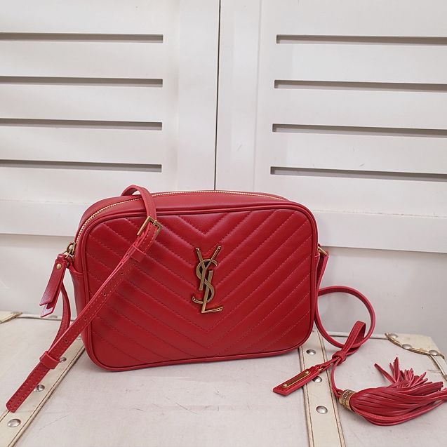 YSL original calfskin lou camera bag 520534 red