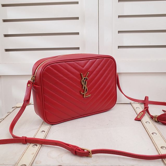 YSL original calfskin lou camera bag 520534 red