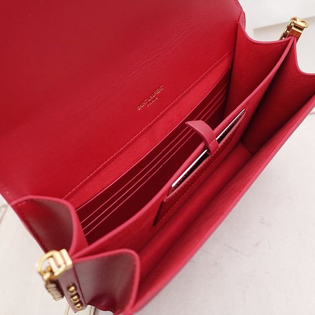 YSL original calfskin messenger bag 513667 red