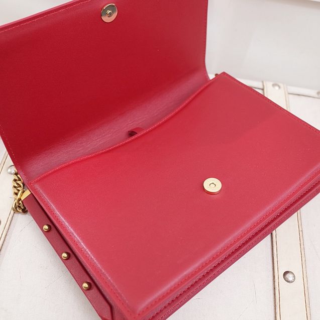 YSL original calfskin messenger bag 513667 red