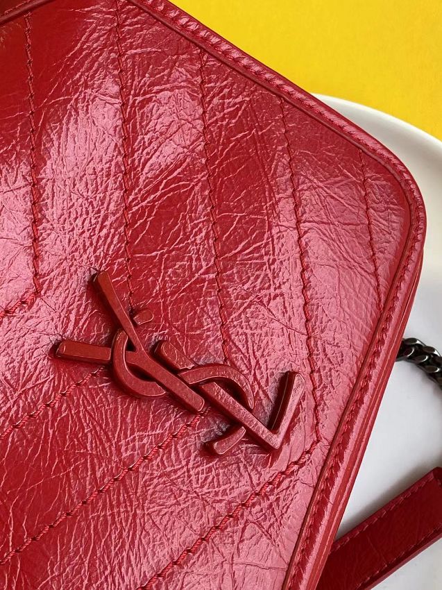 YSL original crinkled calfskin mini niki bag 583103 red