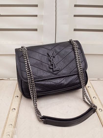 YSL original crinkled calfskin niki baby bag 533037 black