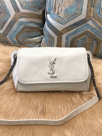 YSL original crinkled calfskin niki body bag 577124 white