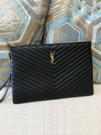 YSL original lambskin clutch bag 585040L black