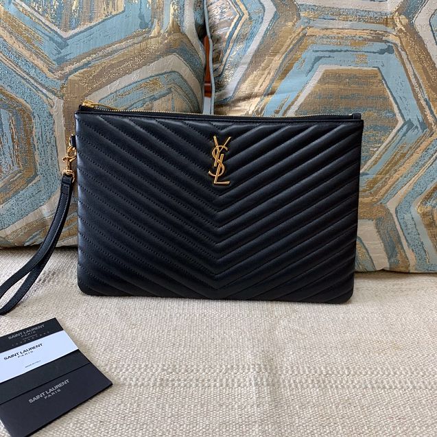 YSL original lambskin clutch bag 585040S black