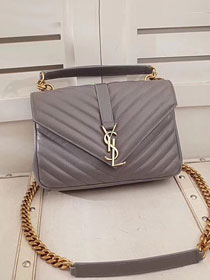 YSL original lambskin messenger bag 392737 grey