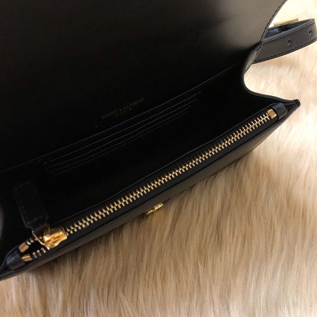 YSL original calfskin belt bag 634895 black