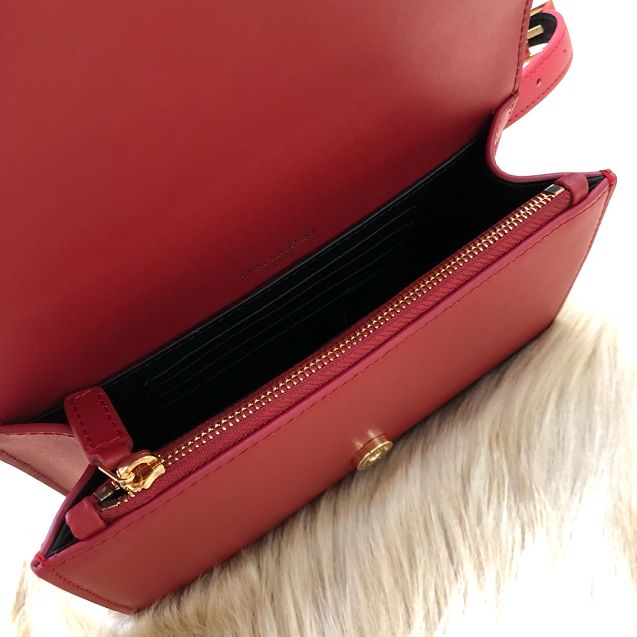 YSL original calfskin belt bag 634895 red