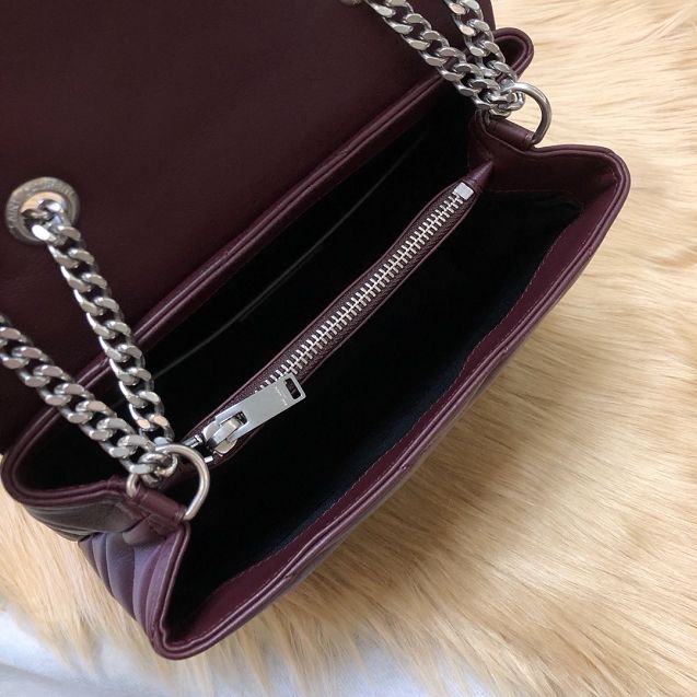 YSL original calfskin loulou small bag 464676 bordeaux