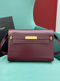 YSL original calfskin manhattan shoulder bag 579271 bordeaux