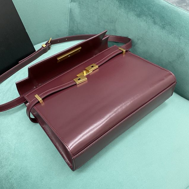 YSL original calfskin manhattan shoulder bag 579271 bordeaux