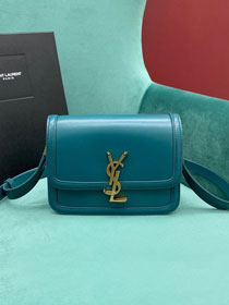 YSL original calfskin solferino small satchel 634306 green lake