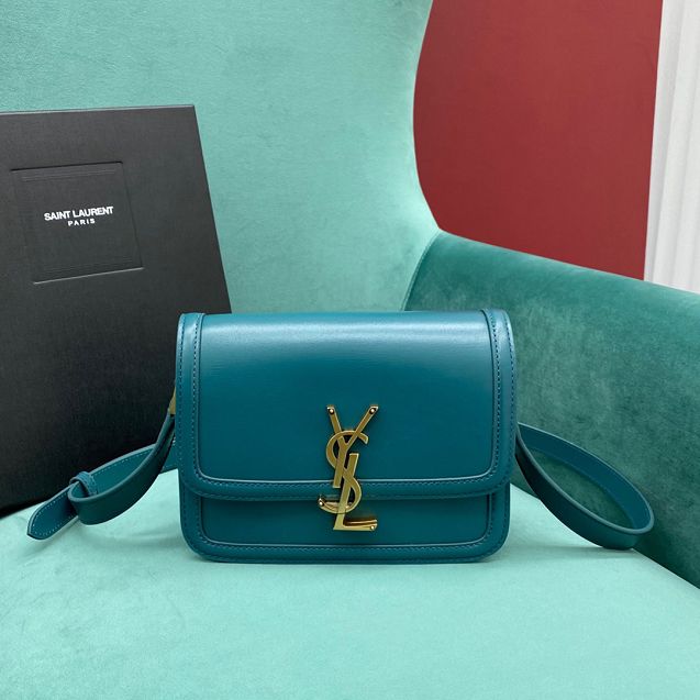 YSL original calfskin solferino small satchel 634306 green lake