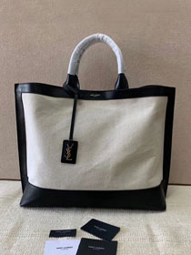 YSL original canvas shopping tote bag 619757 black