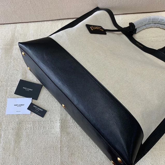 YSL original canvas shopping tote bag 619757 black