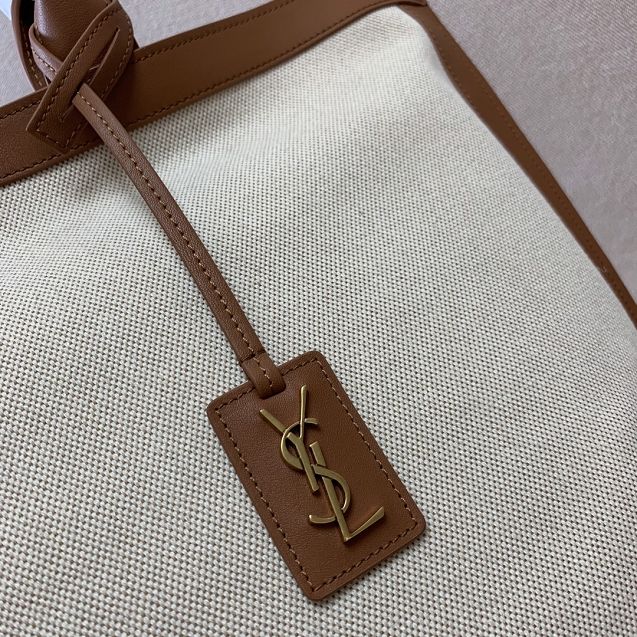 YSL original canvas shopping tote bag 619757 brown