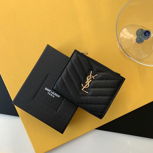 YSL original grained calfskin card holder 517045 