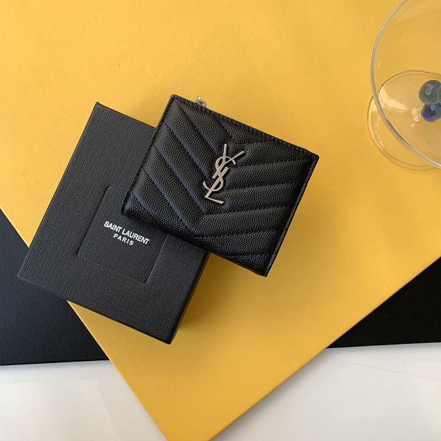 YSL original grained calfskin card holder 517045 