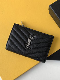 YSL original grained calfskin card holder 575974 