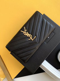 YSL original grained calfskin wallet 437469