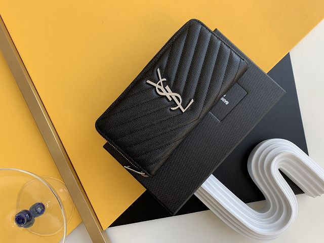 YSL original grained calfskin wallet 437479