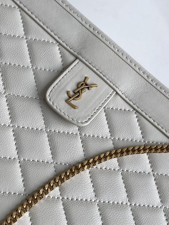 YSL original lambskin victoire baby clutch 657361 white