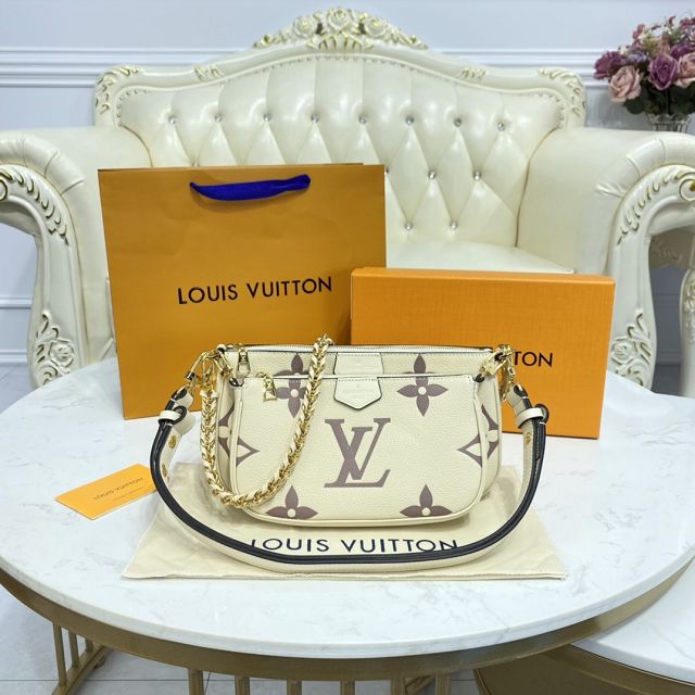 2021 louis vuitton original calfskin multi pochette M45776 beige