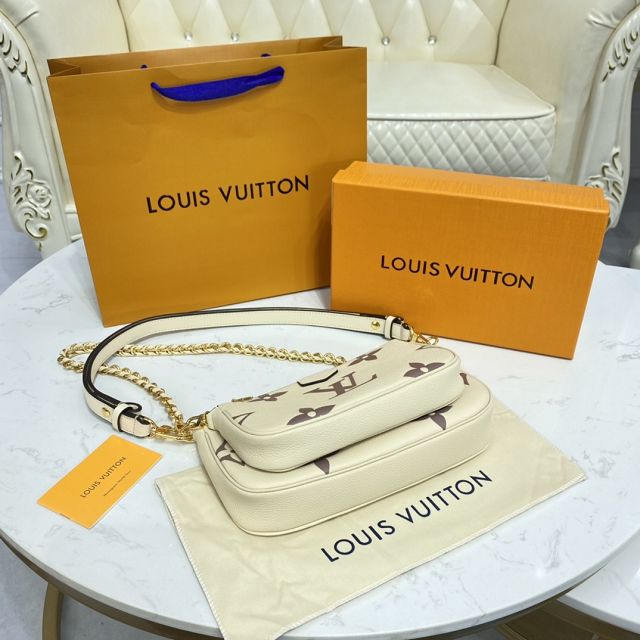 2021 louis vuitton original calfskin multi pochette M45776 beige