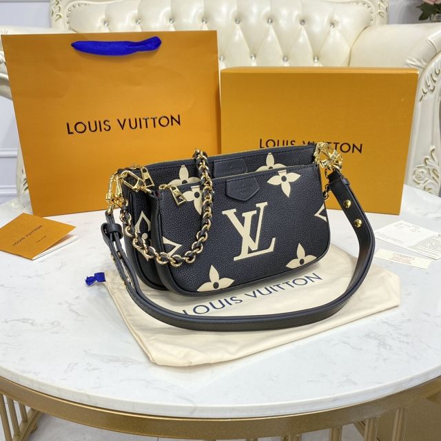 2021 louis vuitton original calfskin multi pochette M45777 black