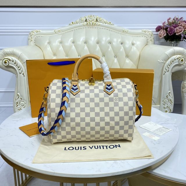 2021 Louis vuitton original damier azur speedy 30 N50054