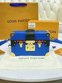 Louis vuitton original crocodile calfskin petite malle pm bag M57827 blue