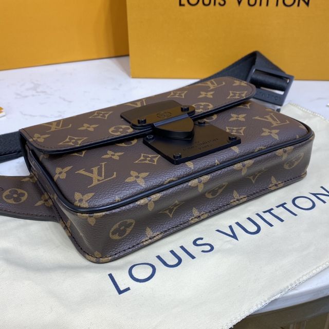Louis vuitton original monogram canvas s lock sling bag M45807 black