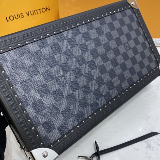 Louis vuitton damier graphite watch case&jewelry box M47641 