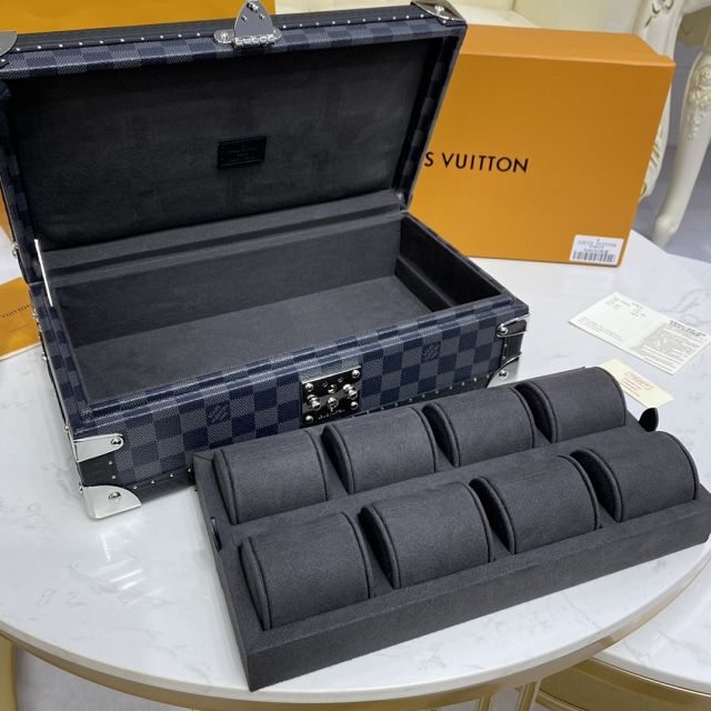 Louis vuitton damier graphite watch case&jewelry box M47641 