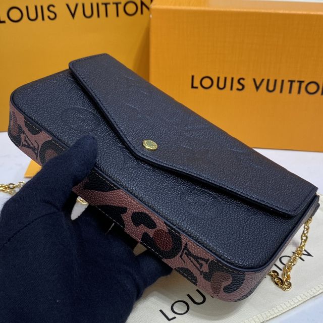 Louis vuitton original monogram calfskin felicie pochette M80679 black