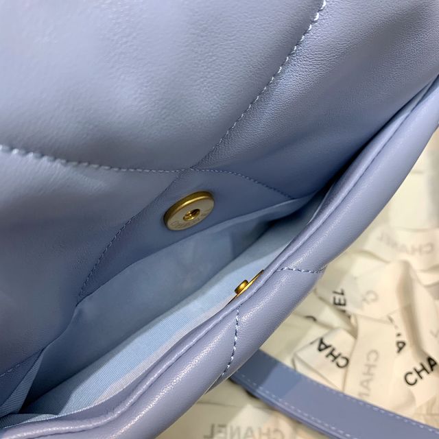 CC original calfskin medium 19 flap bag AS1161 sky blue