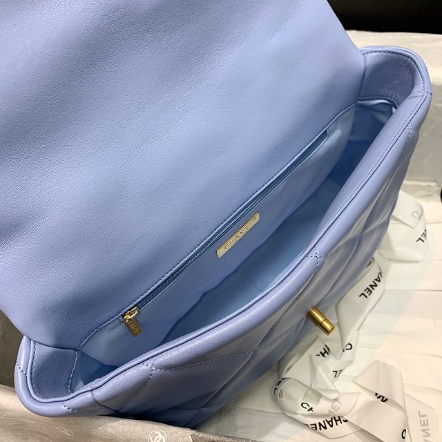 CC original calfskin medium 19 flap bag AS1161 sky blue