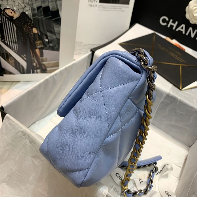 CC original calfskin small 19 flap bag AS1160 sky blue