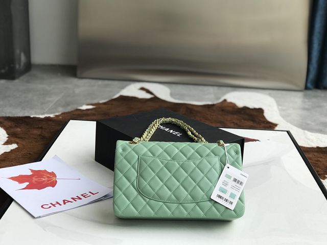 CC original lambskin medium flap bag A01112 light green