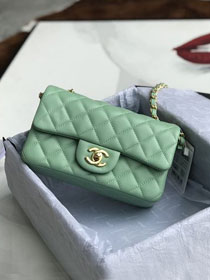 CC original lambskin mini flap bag A69900 light green