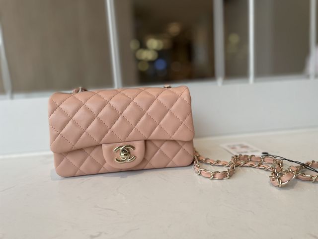 CC original lambskin mini flap bag A69900 light pink