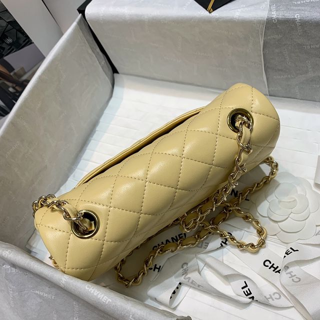 CC original lambskin mini flap bag A69900 light yellow