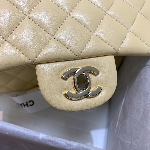 CC original lambskin mini flap bag A69900 light yellow