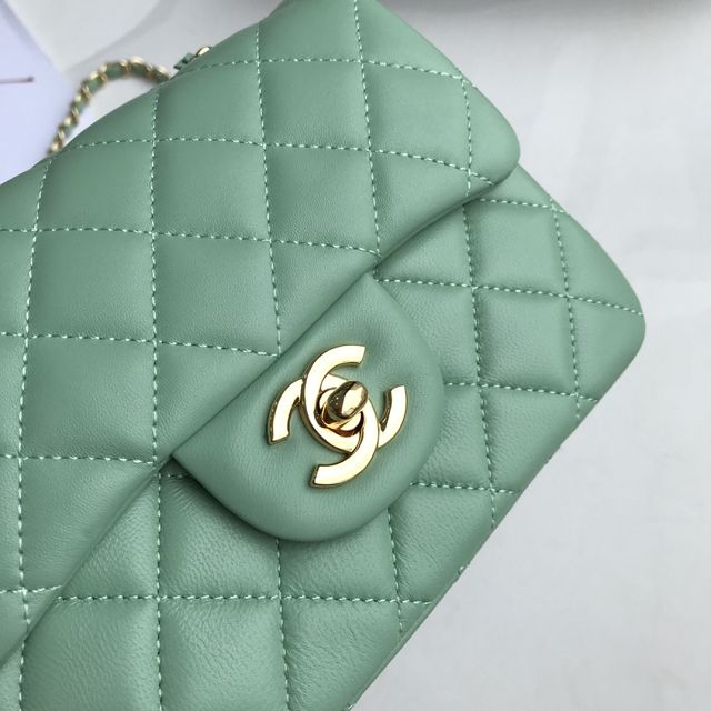 CC original lambskin super mini flap bag A35200 light green