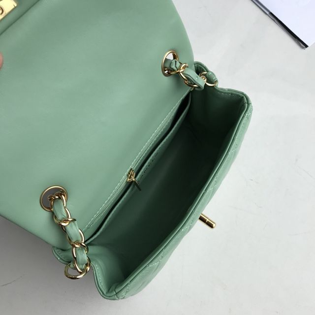 CC original lambskin super mini flap bag A35200 light green