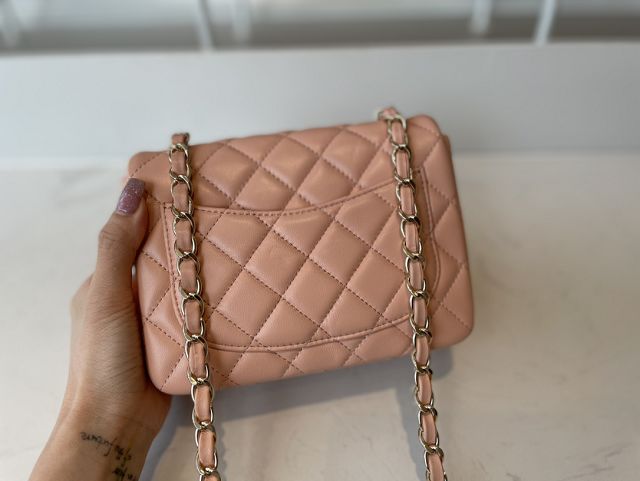 CC original lambskin super mini flap bag A35200 light pink