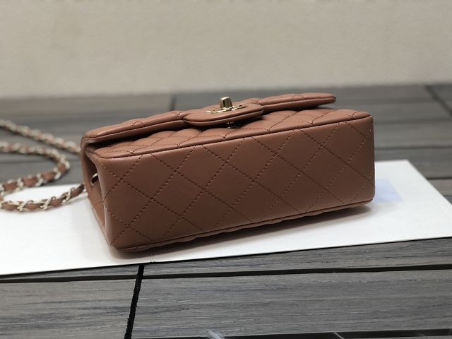 CC original lambskin mini flap bag A69900 brown