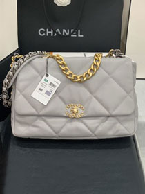 CC original lambskin 19 maxi flap bag AS1162 light grey