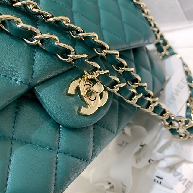 CC original lambskin medium flap bag A01112 green